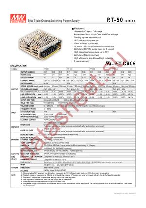 RT-50C datasheet  